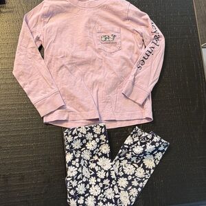 Vineyard Vines Kids Set - Light Purple and Navy Floral size 3T